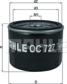 MAHLE OC 727 - Масляний фільтр autozip.com.ua