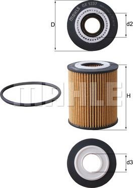 MAHLE OX 1237D - Масляний фільтр autozip.com.ua