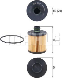MAHLE OX 779D - Масляний фільтр autozip.com.ua