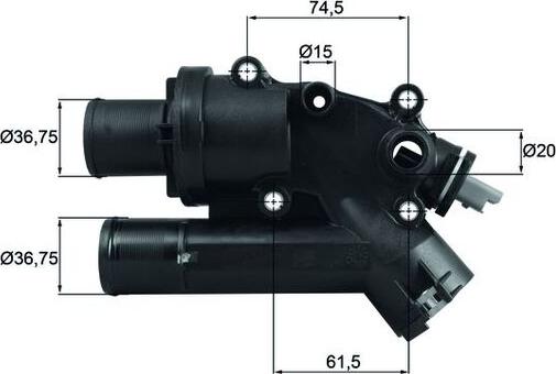 MAHLE TH 46 83 - Термостат, охолоджуюча рідина autozip.com.ua