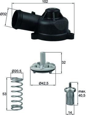 MAHLE TI 244 83D - Термостат, охолоджуюча рідина autozip.com.ua