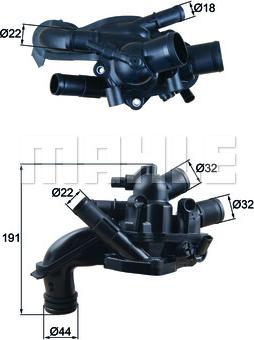 MAHLE TM 46 105 - Термостат, охолоджуюча рідина autozip.com.ua