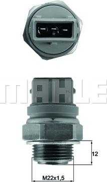 MAHLE TSW 68 - Термовимикач, вентилятор радіатора / кондиціонера autozip.com.ua