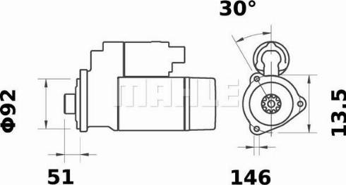 MAHLE 11139170 - Стартер autozip.com.ua