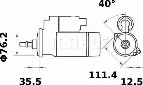 MAHLE MS 105 - Стартер autozip.com.ua