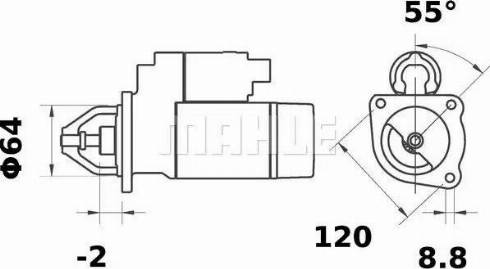MAHLE MS 344 - Стартер autozip.com.ua