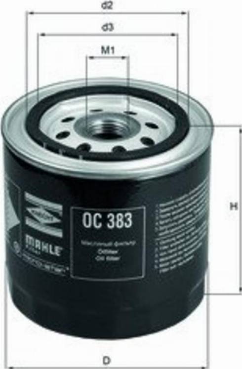 MAHLE OC 383 A - Масляний фільтр autozip.com.ua