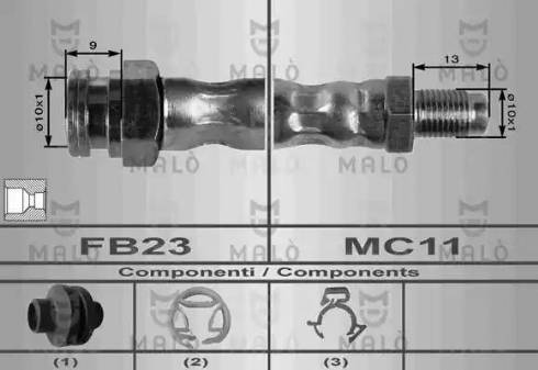 AKRON-MALÒ 8553 - Гальмівний шланг autozip.com.ua