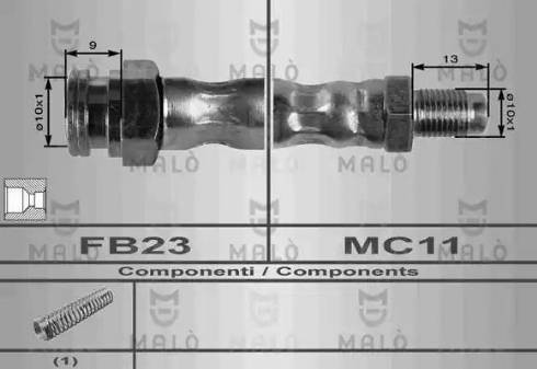 AKRON-MALÒ 8394 - Гальмівний шланг autozip.com.ua