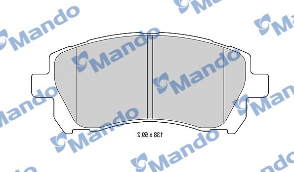 Mando MBF015819 - Гальмівні колодки, дискові гальма autozip.com.ua