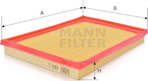 Mann-Filter C 2969 - Повітряний фільтр autozip.com.ua