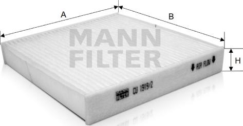 Mann-Filter CU 1919/2 - Фільтр, повітря у внутрішній простір autozip.com.ua