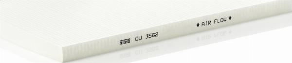 Mann-Filter CU 3562 - Фільтр, повітря у внутрішній простір autozip.com.ua