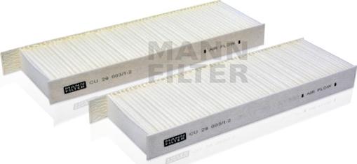 Mann-Filter CU 29 003/1-2 - Фільтр, повітря у внутрішній простір autozip.com.ua