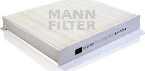 Mann-Filter CU 20 001/1 - Фільтр, повітря у внутрішній простір autozip.com.ua