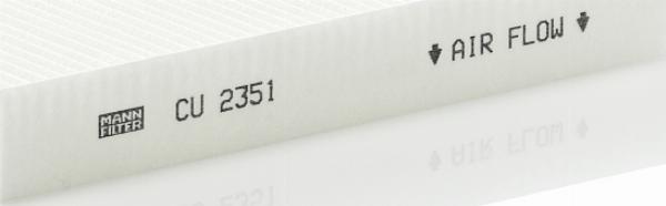 Mann-Filter CU 2351 - Фільтр, повітря у внутрішній простір autozip.com.ua