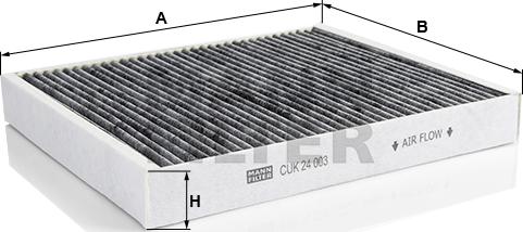 Mann-Filter CUK 24 003 - Фільтр, повітря у внутрішній простір autozip.com.ua