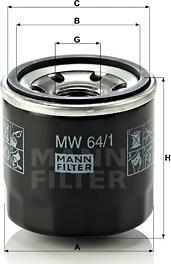 Mann-Filter MW 64/1 - Масляний фільтр autozip.com.ua