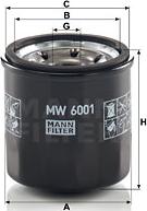 Mann-Filter MW 6001 - Масляний фільтр autozip.com.ua