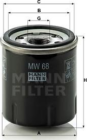 Mann-Filter MW 68 - Масляний фільтр autozip.com.ua