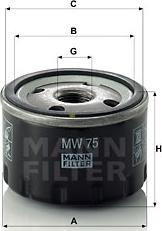 Mann-Filter MW 75 - Масляний фільтр autozip.com.ua