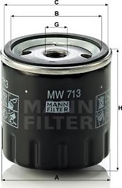 Mann-Filter MW 713 - Масляний фільтр autozip.com.ua