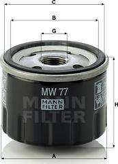 Mann-Filter MW 77 - Масляний фільтр autozip.com.ua