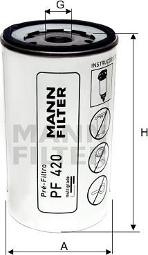 Mann-Filter PF 420 - Паливний фільтр autozip.com.ua