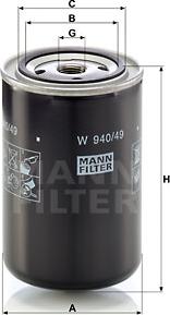 Mann-Filter W 940/49 - Масляний фільтр autozip.com.ua