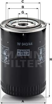Mann-Filter W 940/44 - Масляний фільтр autozip.com.ua