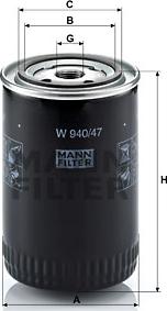 Mann-Filter W 940/47 - Масляний фільтр autozip.com.ua