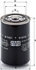 Mann-Filter W 940/4 - Масляний фільтр autozip.com.ua
