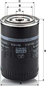 Mann-Filter W 940/50 - Масляний фільтр autozip.com.ua