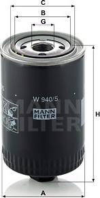 Mann-Filter W 940/5 - Масляний фільтр autozip.com.ua