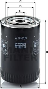 Mann-Filter W 940/69 - Фільтр оливи autozip.com.ua