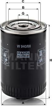 Mann-Filter W 940/66 - Масляний фільтр autozip.com.ua