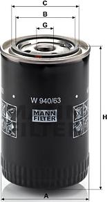 Mann-Filter W 940/63 - Масляний фільтр autozip.com.ua