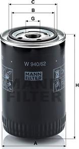 Mann-Filter W 940/62 - Фільтр оливи autozip.com.ua