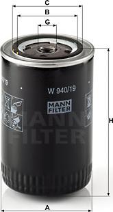 Mann-Filter W 940/19 - Масляний фільтр autozip.com.ua