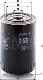 Mann-Filter W 940/18 - Масляний фільтр autozip.com.ua