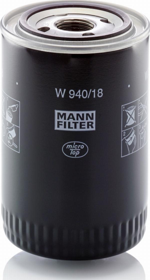 Mann-Filter W 940/18 - Масляний фільтр autozip.com.ua