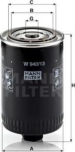 Mann-Filter W 940/13 - Масляний фільтр autozip.com.ua