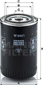 Mann-Filter W 940/1 - Масляний фільтр autozip.com.ua