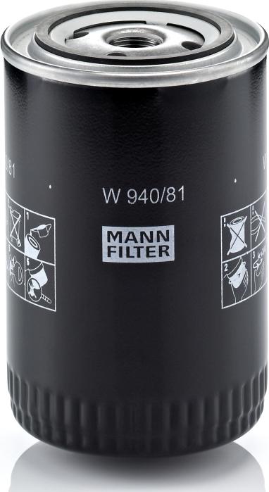 Mann-Filter W 940/81 - Масляний фільтр autozip.com.ua