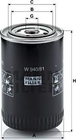 Mann-Filter W 940/81 - Масляний фільтр autozip.com.ua