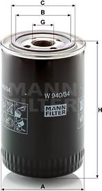 Mann-Filter W 940/34 - Масляний фільтр autozip.com.ua