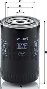 Mann-Filter W 940/3 - Масляний фільтр autozip.com.ua