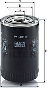 Mann-Filter W 940/29 - Масляний фільтр autozip.com.ua