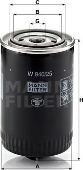 Mann-Filter W 940/25 (10) - Масляний фільтр autozip.com.ua
