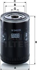 Mann-Filter W 940/26 - Масляний фільтр autozip.com.ua